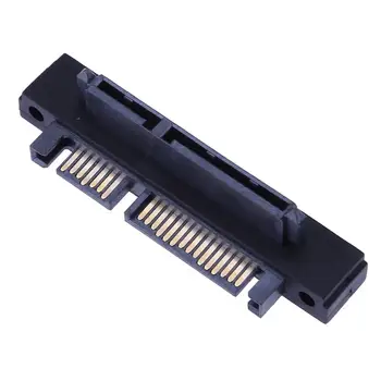 

Mini 90° Angle SATA 22Pin(7+15) Male to 22Pin(7+15) Female Extender Adapter Hard Disk Port Extension Black