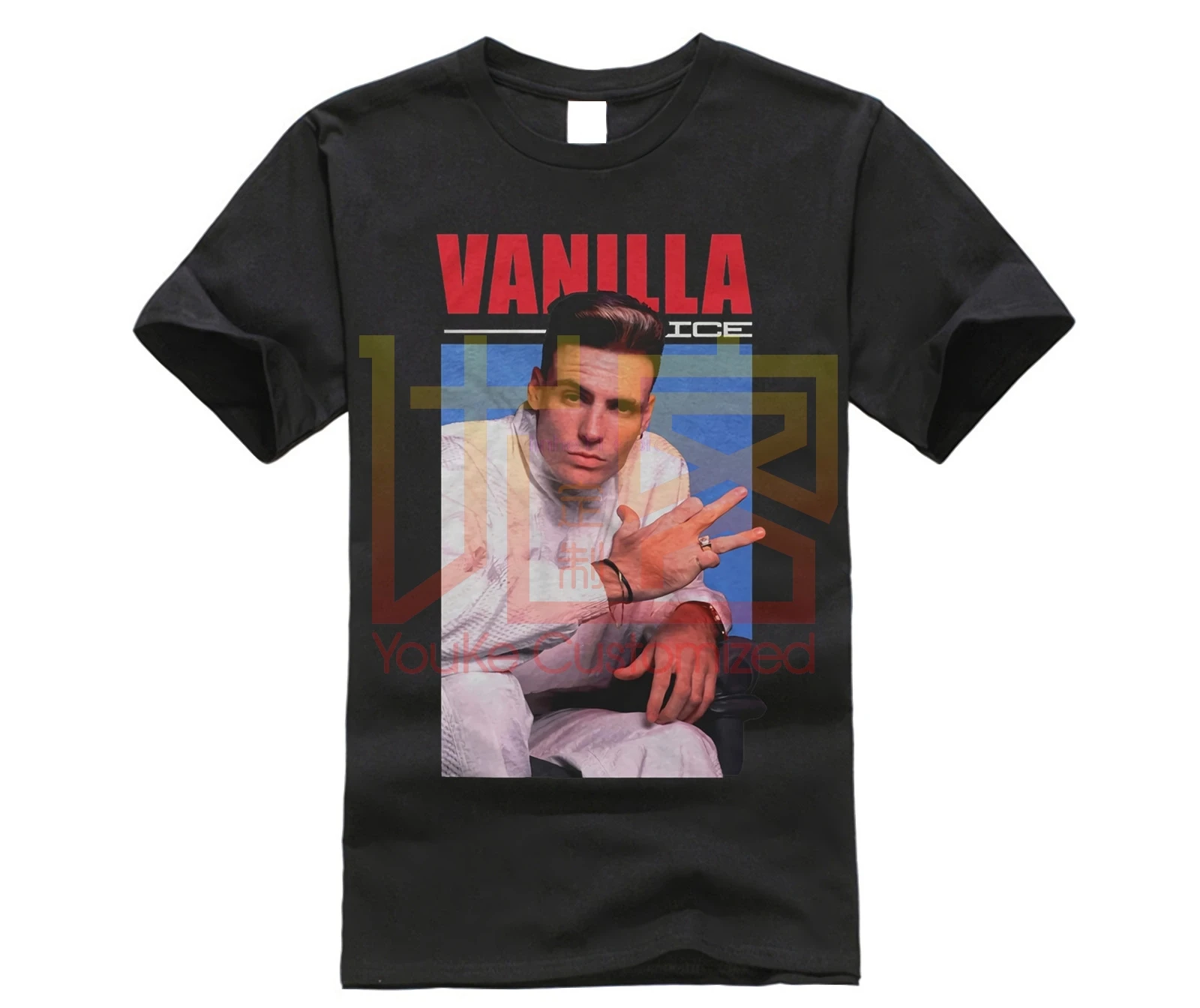 

funny t shirt men novelty tshirt Vanilla Ice Couch on Vintage Black - T-Shirt T-shirt