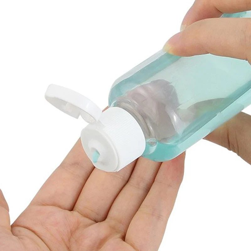 20Pcs Flacon Vde Plastique 10ml/30ml/50ml/60ml/100ml/120ml 메이크업 빈 플라스틱 병 액체 로션 크림 용 플립 캡