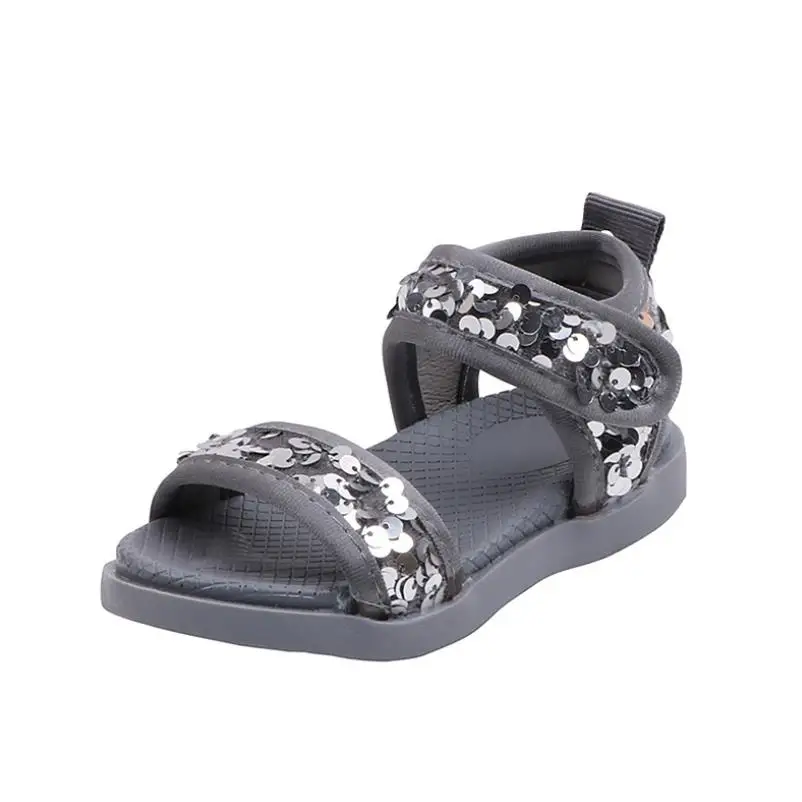 

Girls sandals 2020 Summer Sequins princess Kids Sports Shoes Star Bling Sequins Open Toe Children Beach Sandals