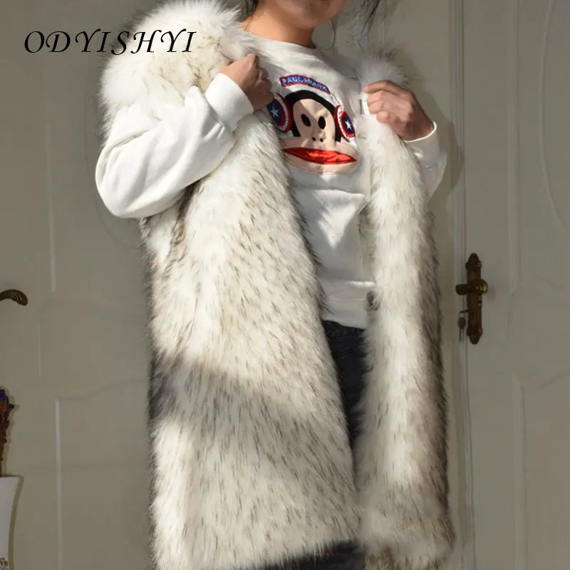 Длинное меховое пальто женская зимняя парка корейское приталенное куртка из