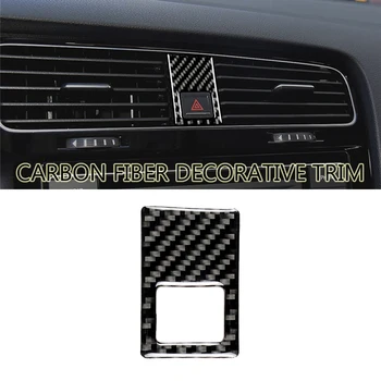 

For Volkswagen VW Golf 7 GTI MK7 2013-2017 Car Accessories 1 Piece Car Styling Carbon Fiber Warning Light Switch Cover Trim