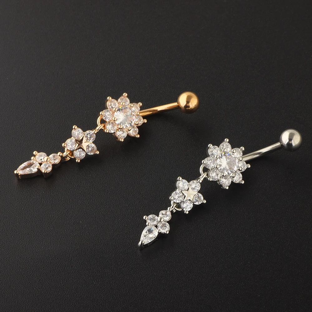 Cute Dangle Belly Ring Pack 14G Navel Piercing Bulk Sexy Belly Ring Set Belly Button Ring Lot Pircing Ombligo Jewelry