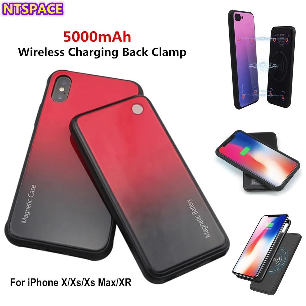 5000 мАч беспроводной магнитный аккумулятор зарядное устройство для iPhone X/Xs