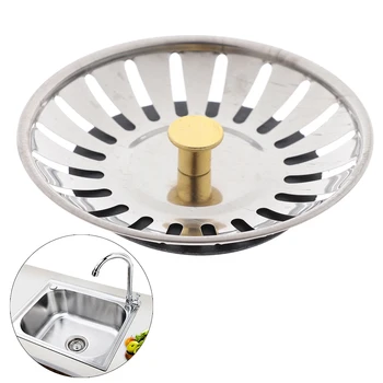 

Stainless Steel Sink Kitchen Floor Drain Cover Porous Prevent Clog Water-saving Durable Sink Filter Household Bathroom Supplies