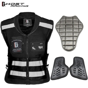 

GHOST RACING Back Chest protector Motorcycle jcaket vest built-in protective gear Motobike Motocross Riding Off-Road Safety Vest