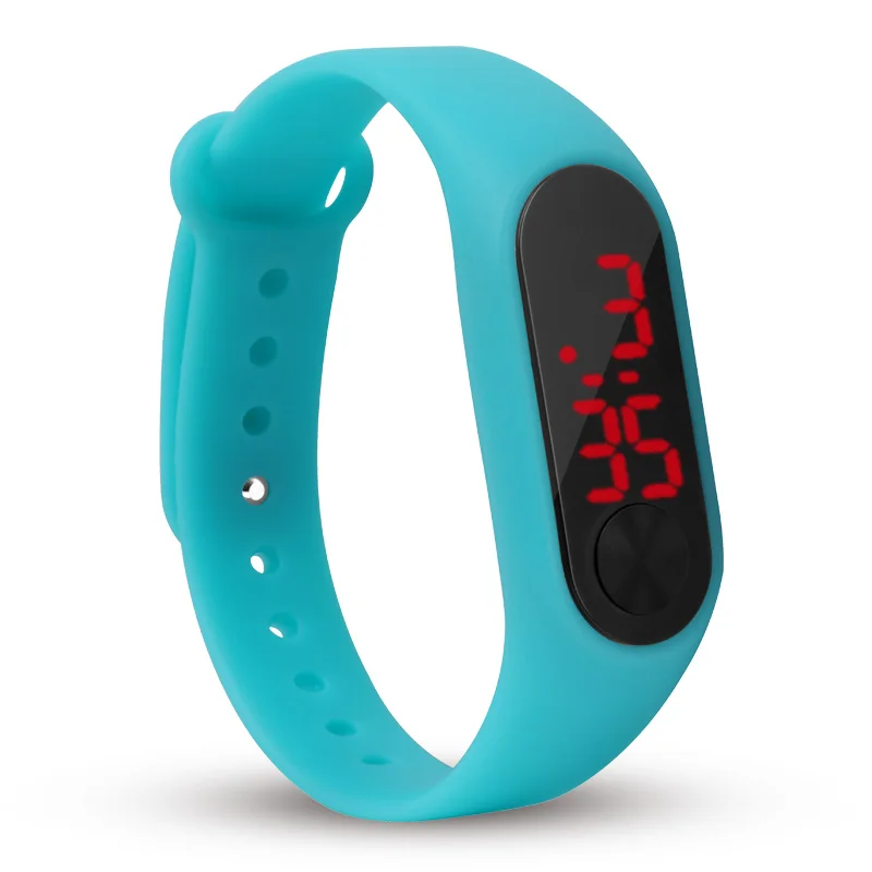 Детские наручные часы светодиодный цифровые наручные часы браслет Дети Спорт на открытом воздухе часы для мальчиков девочек электронные Дата часы Reloj Infantil - Цвет: Light blue