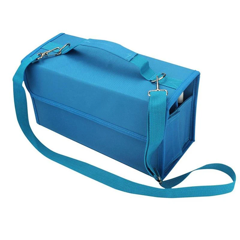 

80 Slots Large Capacity Folding Marker Pen Case Art Markers Pen Storage Carrying Bag Durable Sketch Tools Organizer Blue