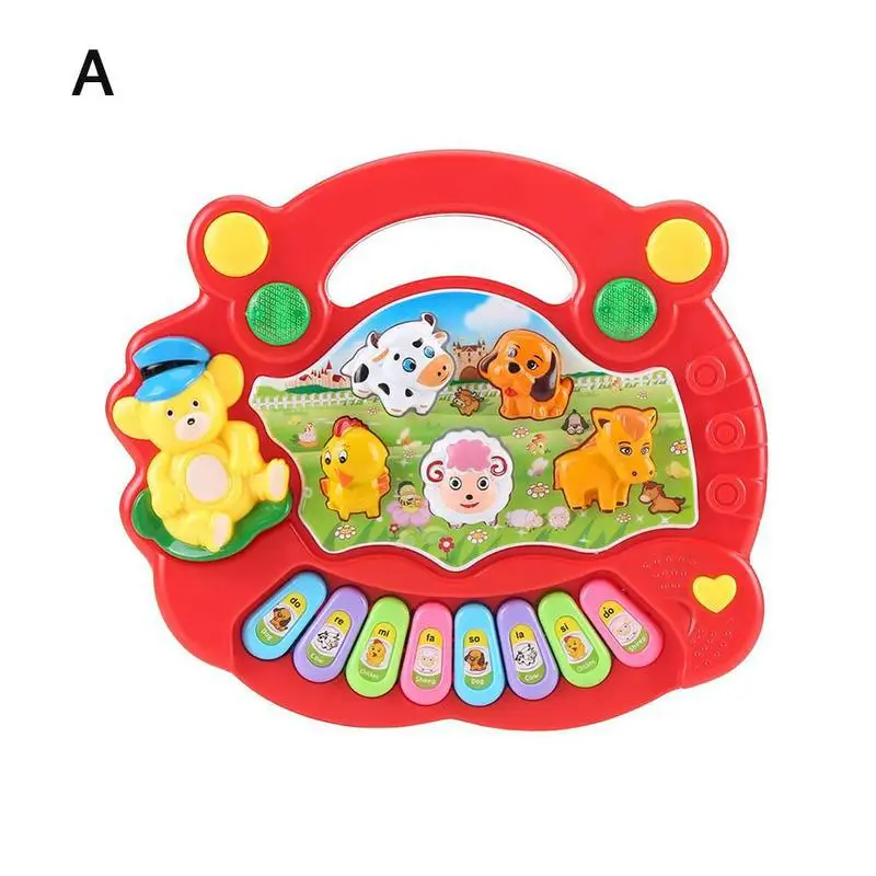Hot Sale Musical Instrument Toy Small Animal Farm Piano Electronic Keyboard Children Gift Baby Early Educational Toys - Цвет: Red