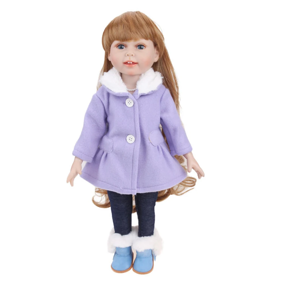 Мини Одежда для куклы-младенца 18 дюймов американская девочка кукла модное зимнее пальто с джинсами брюки Аксессуары Одежда куклы