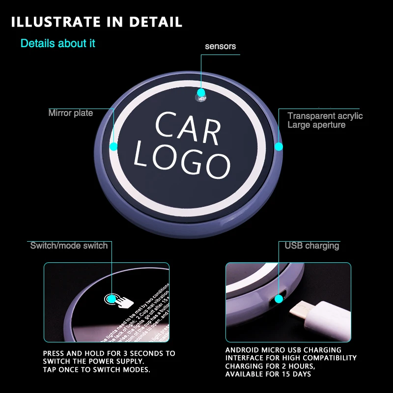 2pcs Led Car Cup Holder logo Light For Toyota Nissan Ford Volkswagen Skoda Honda Mazda Hyundai KIA luminous coaster Accessories 2pcs Led Car Cup Holder logo Light For Toyota Nissan Ford Volkswagen Skoda Honda Mazda Hyundai KIA luminous coaster Accessories