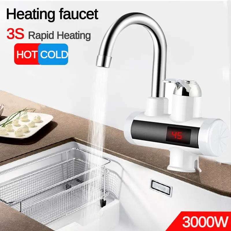 Электрический кухонный водонагреватель 3000 Вт мгновенный кран для горячей воды светодиодный кран для холодного нагрева проточный Мгновенный водонагреватель