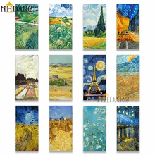 Nhdarc van gogh vertical pintura em tela giclee impressão van gogh coleção cartazes imagem da parede para sala de estar varanda decoração casa