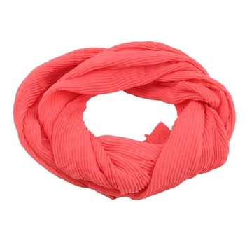 

Malaysia New Chiffon Fold Scarf Fashion Pleated Monochrome Silk Hijab Turban Muslim Headscarf