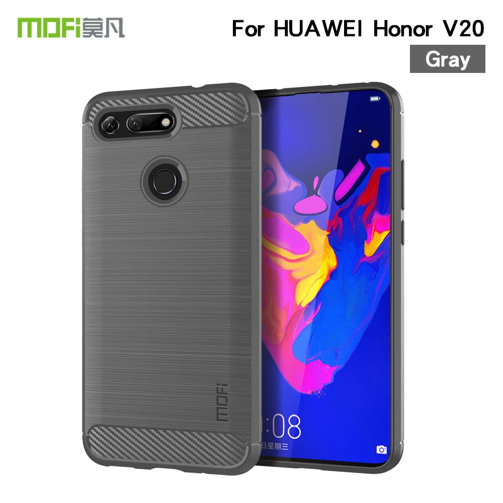 Серый Чехол MOFI для huawei Honor v20, чехлы из ТПУ для huawei Honor View 20, мягкая задняя крышка из ТПУ для huawei Honor v20, чехол - Цвет: Серый