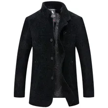 8XL 7XL размера плюс мужское шерстяное пальто Зимний теплый однотонный длинный Тренч мужской однобортный бизнес повседневное пальто парка