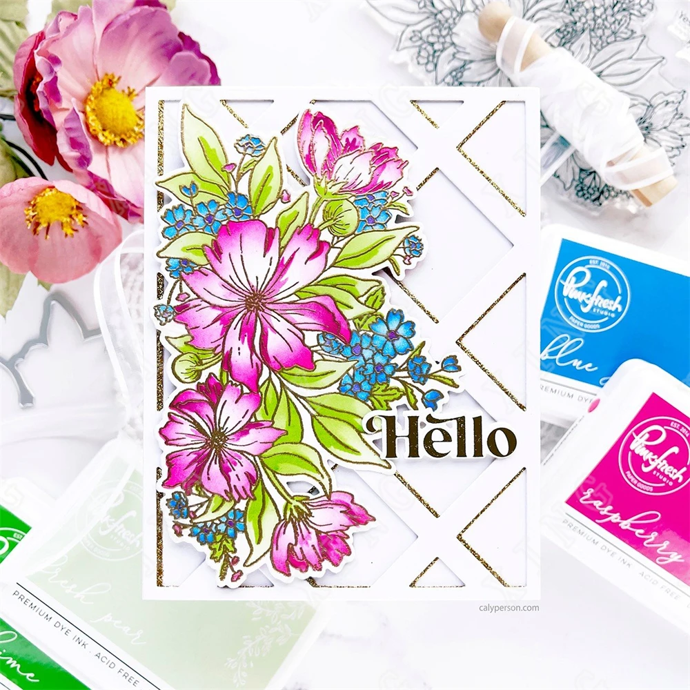 Cosmos Bunch Metal Cutting Dies Silicone Stamps Layering Stencils Diy Greeting Card Scrapbook Diary Decor Embossing Molds
