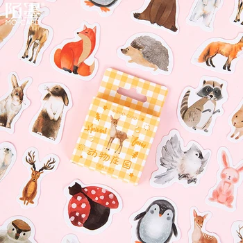 

46pcs Animal Manor Boxed Sticker Diary DIY Decorative Sticker Cartoon Scrapbooking Stickers Office School Supply For Kids
