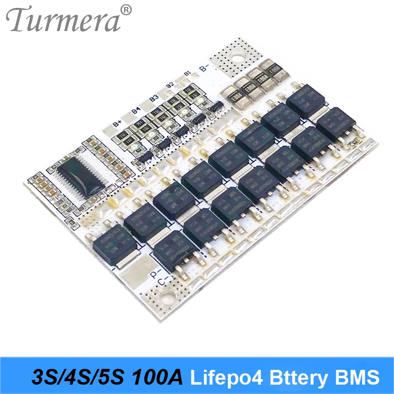 Turmera 3S 4S 5S 100A BMS for 32650 32700 Lifepo4 Battery Protection Board with Balance Module for 10.8V 14.4V 18V Screwdriver Battery for Electric Boat Uninterrupted Power Supply 12V Car Battery 02