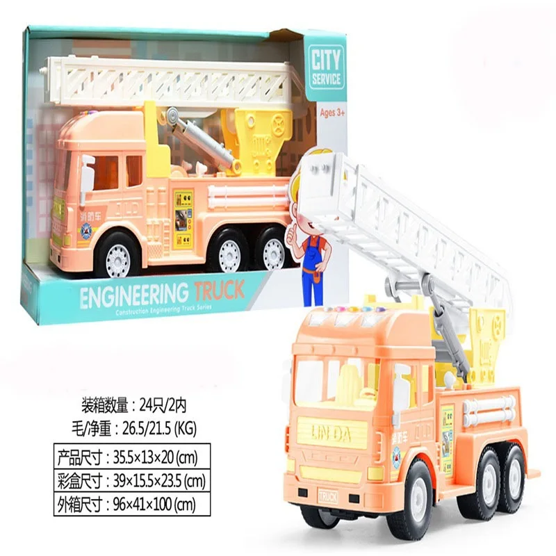 

New Style Inertia Fire Truck Fire Toy Model Children Engineering Series Cement Truck Sanitation Toy Car Model