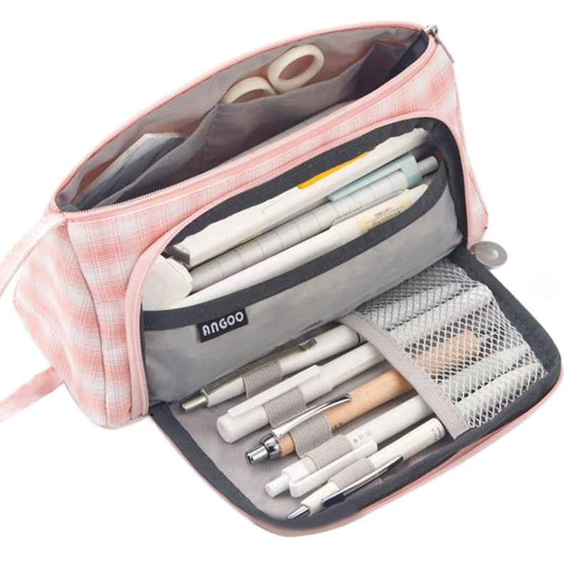 Bolsa de almacenamiento de lona de gran capacidad, estuche para rotuladores, papelería, para escuela secundaria, oficina y Estuches escolares| - AliExpress