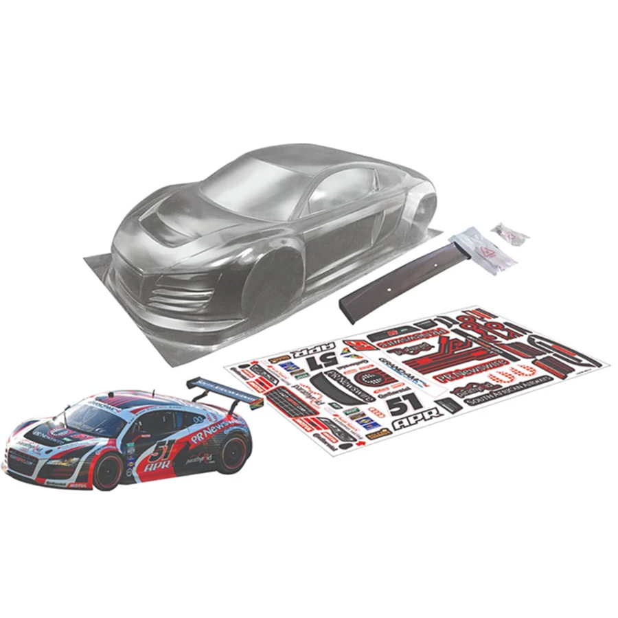 Rc Car Audi R8 Pc Clear Body Shell + 
