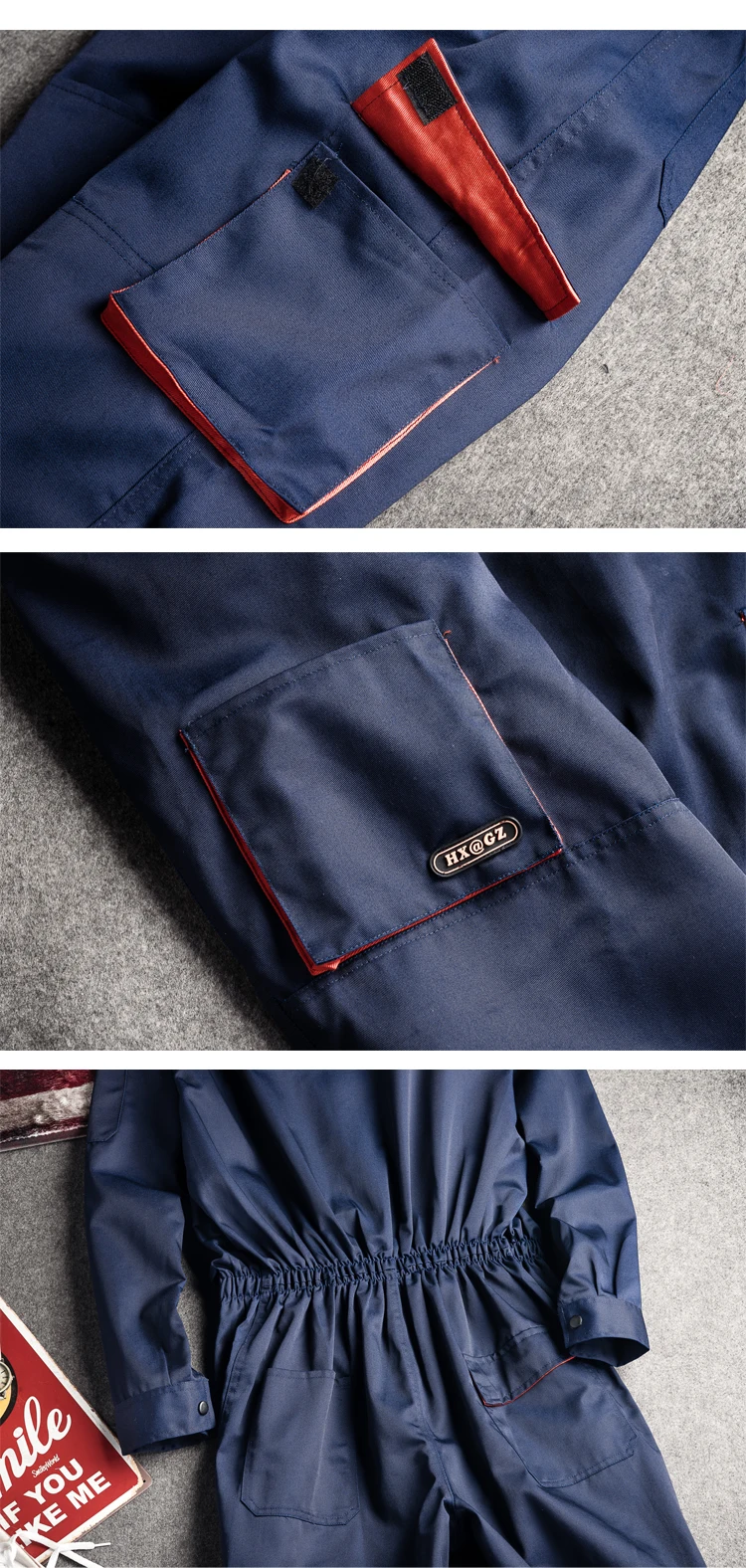 Description Picture 3 of itemWork Jumpsuit Overalls For Men Long Sleeve Uniform Clothes Fashion Pockets Workwear Casual Pants Romper One Piece Wear Plus Size