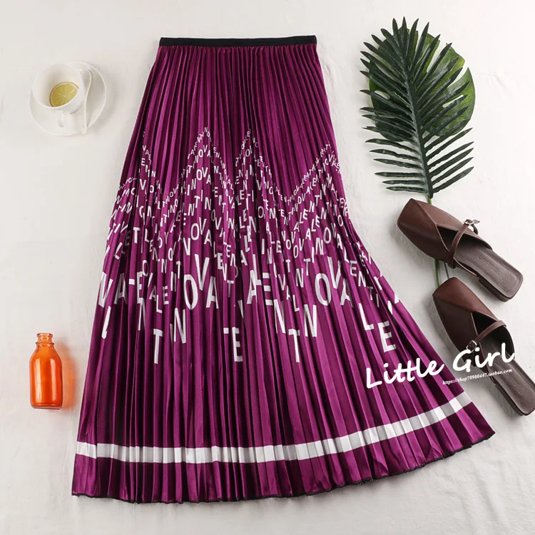 Miyake модная плиссированная юбка в европейском и американском стиле с буквенным принтом юбка с принтом юбки