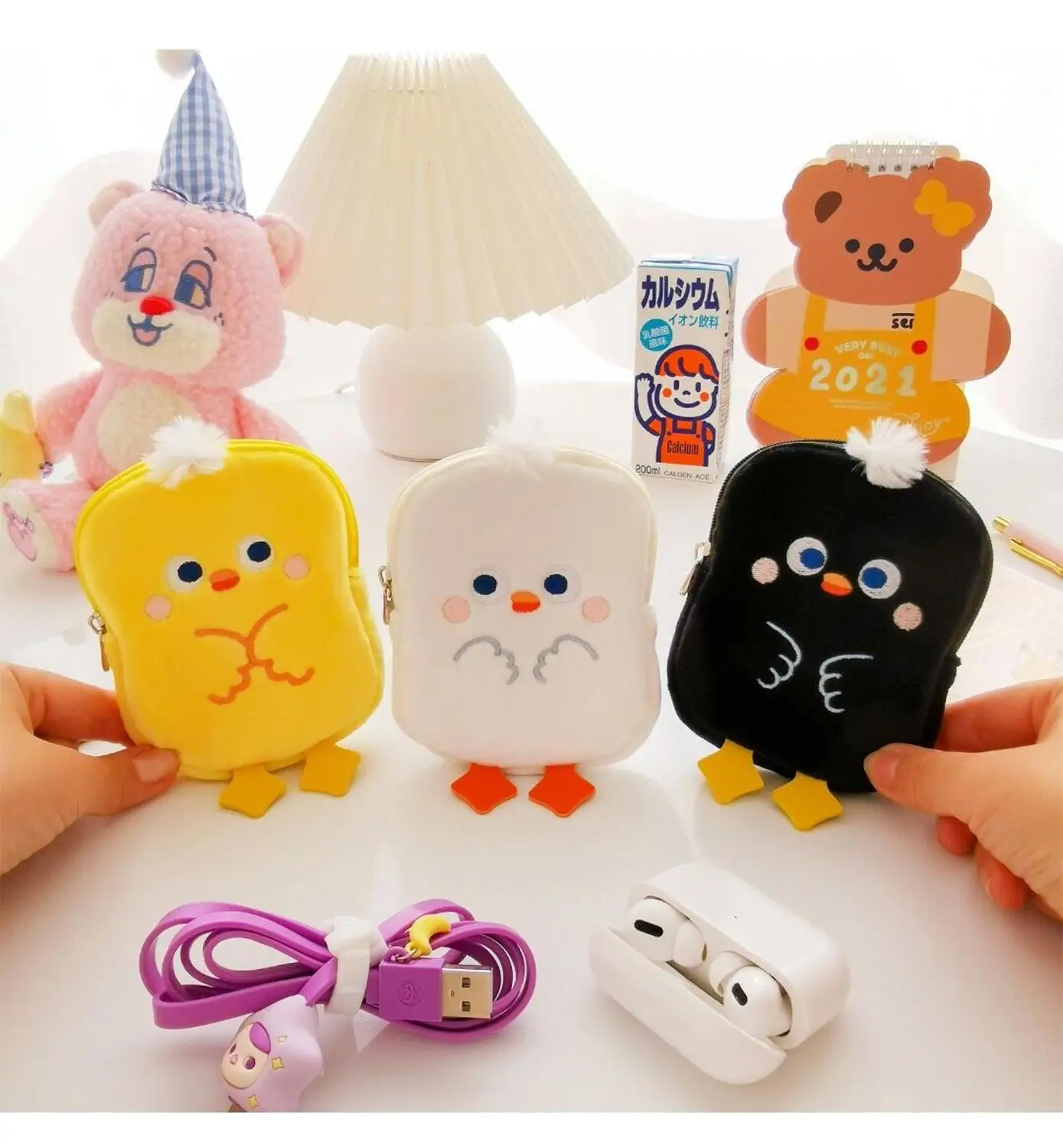 Bentoy Chicken Girls Children Cute Coin Purse Student Card Case Milkjoy Soft Mini Money Wallet Holder Popular Plush Beauty Bags | Багаж и