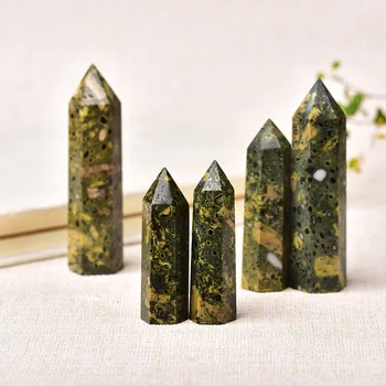 1PC Natural Crystal Point Fireworks Stone Healing Obelisk Quartz Wand Beautiful Ornament for Home Decor Energy Stone Tower Gift 2