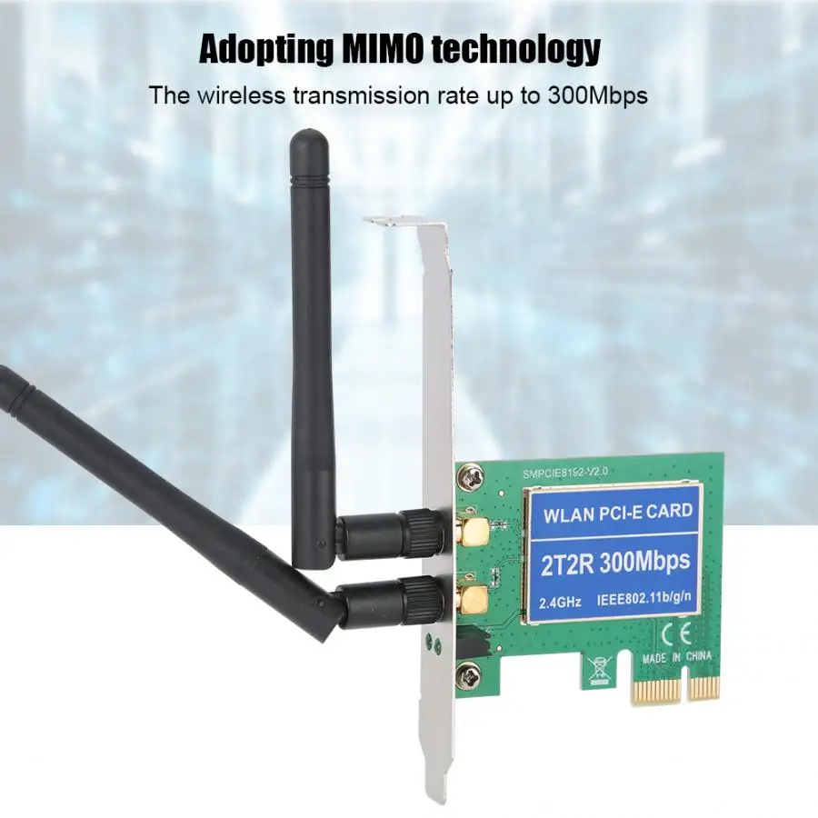 32/64 бит PCI-E интерфейс беспроводная сетевая карта wifi 300 Мбит двойная приемная антенна Сеть карта 4 порта