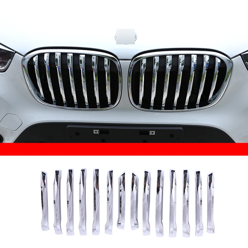 14 Pçs/set Tiras de Estilo Do Carro ABS Chrome Grade Dianteira