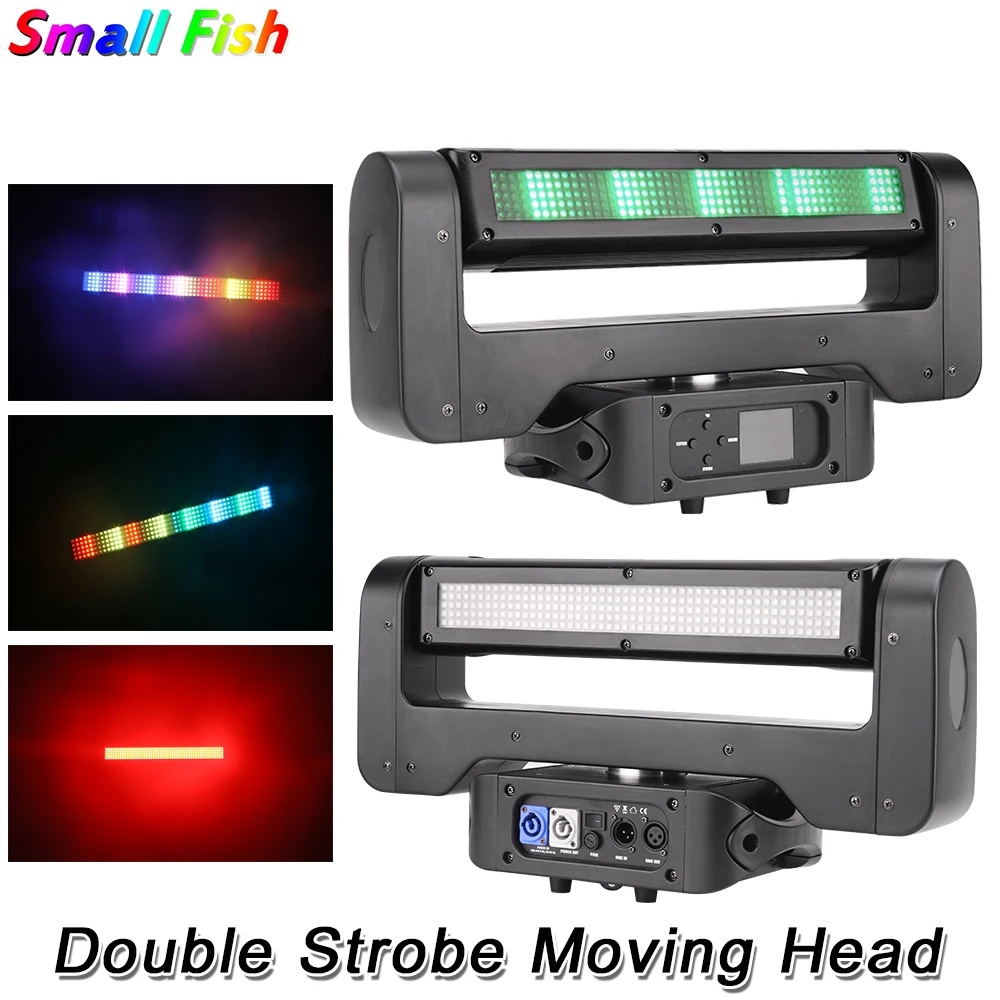 

2Pcs/Lot 140W DMX 512 Control LED RGB Strobe Flashing Moving Head Light DJ Disco Stage SMD Light For Party Wedding Clubs And Bar