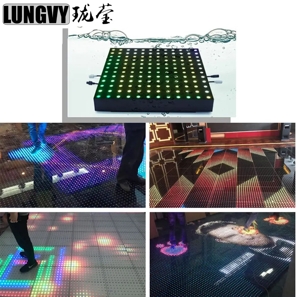 10 шт./лот 12x12 пикселей интерактивный СВЕТОДИОДНЫЙ танцпол 144 шт. 5050 SMD RGB 3в1