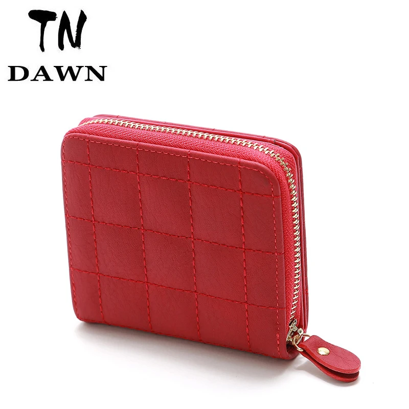 

Women Short Wallets PU Leather Female Plaid Purses Plaid Card Holder Wallet Fashion Woman Small Zipper Wallet With Coin Purse