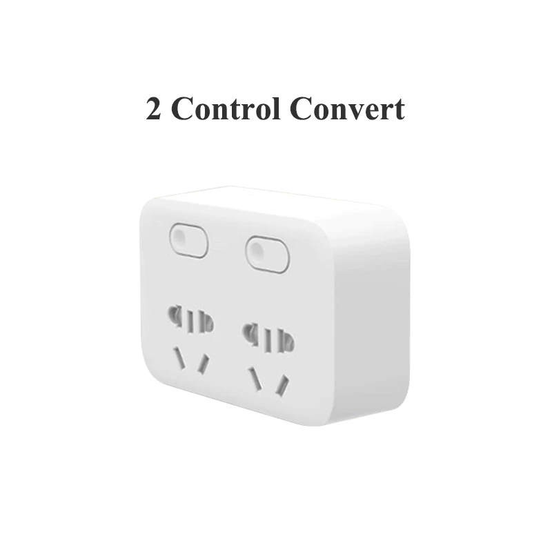 2 Control Convert Xiaomi Mijia преобразователь питания портативный штекер Адаптер для путешествий для домашнего офиса 5 в 2.1A 2 розетки 2 USB быстрая зарядка - Цвет: 2 Control Convert