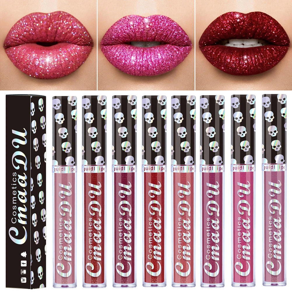 CmaaDu 8 Colors lip gloss waterproof lip tint makeup liquid lipstick Glitter Sexy clear lip gloss Long lasting batom matte TSLM1 CmaaDu 8 Colors lip gloss waterproof lip tint makeup liquid lipstick Glitter Sexy clear lip gloss Long lasting batom matte TSLM1
