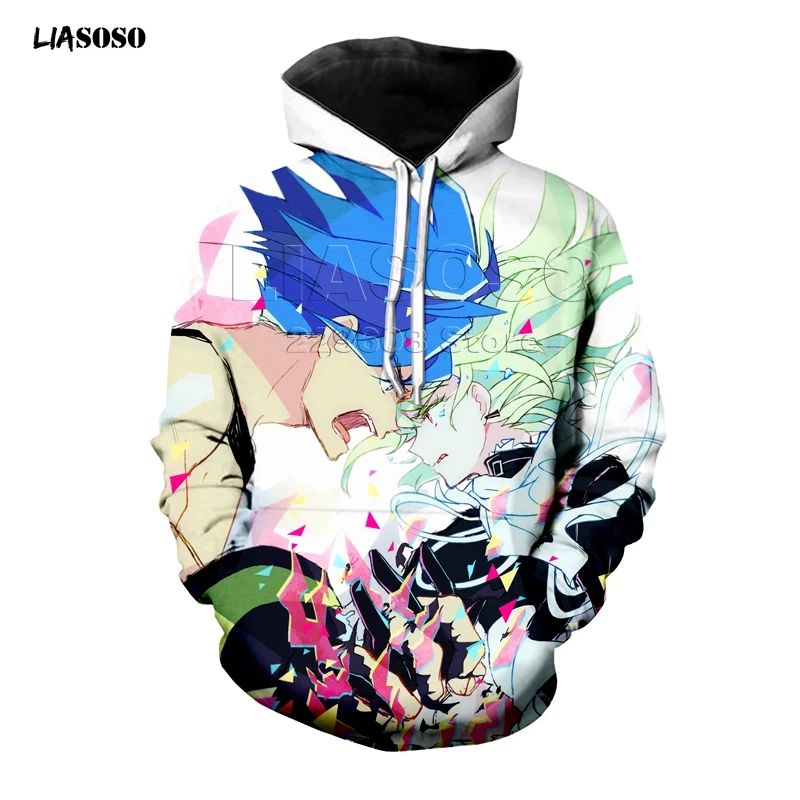 LIASOSO, новинка, 3D принт, для мужчин и женщин, новинка, аниме, Promare, повседневная, Harajuku, футболка, Молодежный, косплей, хип-хоп, хипстер, уличная одежда