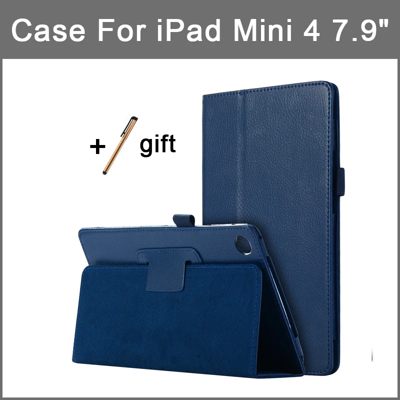 PU кожаный чехол для IPad Mini 4 7 9 дюймов Lichi Стиль Стенд откидная крышка A1538 A1550