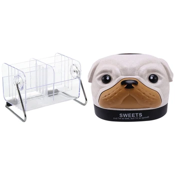 

TV Remote and Air Conditioner Control Holder Stand Phone Storage Box Organizer with Home Car Tissue Box Beige