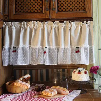 

1pc Breathable Breathable Decorative Lightweight Idyllic Rural Style Lace Half Curtain Short Curtain Friends Family Co-worker