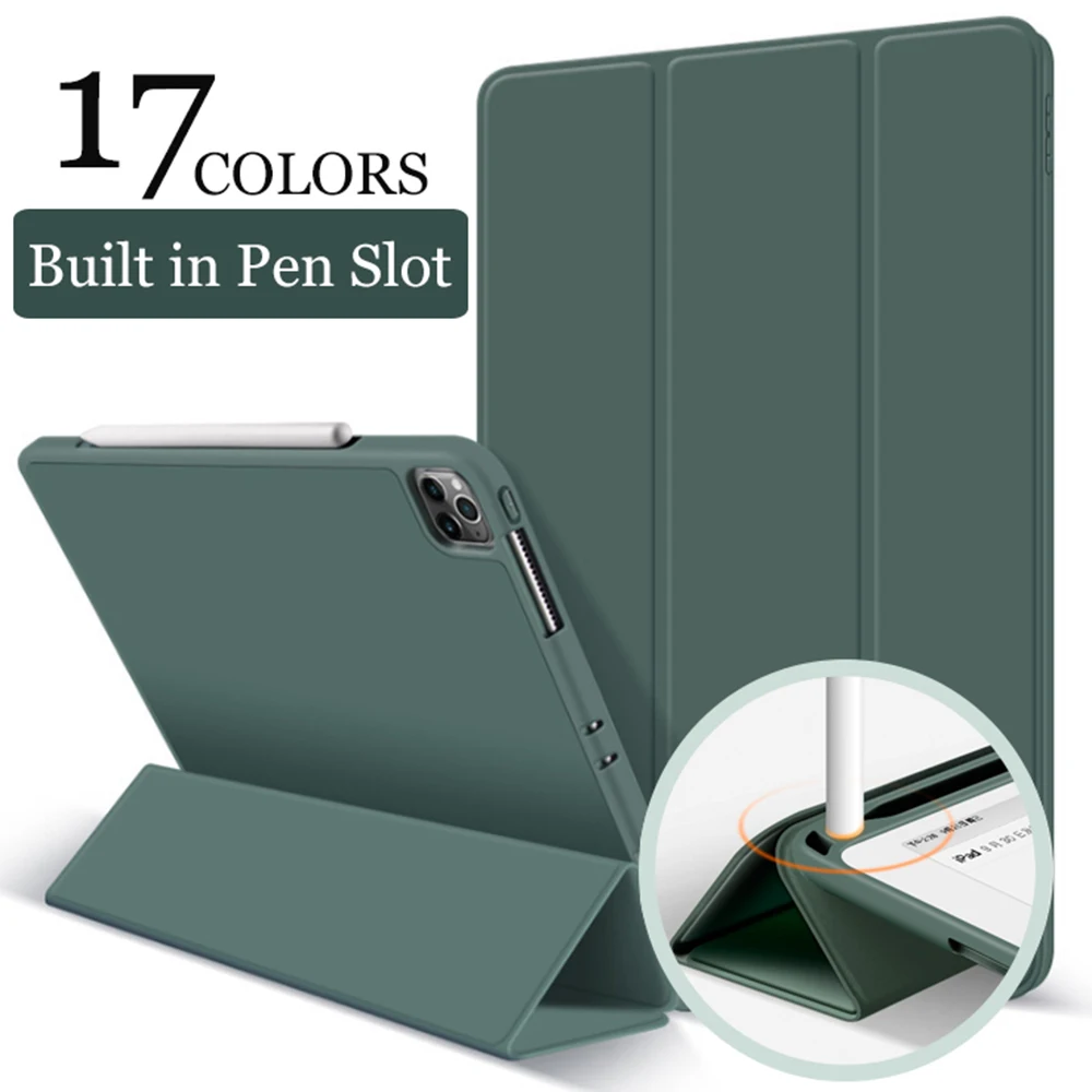 Чехол для iPad 9 7/10 2/Pro 10 5/Pro 2020 11 дюймов мягкий силиконовый кожаный смарт-чехол на
