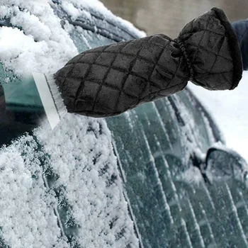 

Black Gloves Snow Scraper Exterior Parts Accessories Outdoor Waterproof