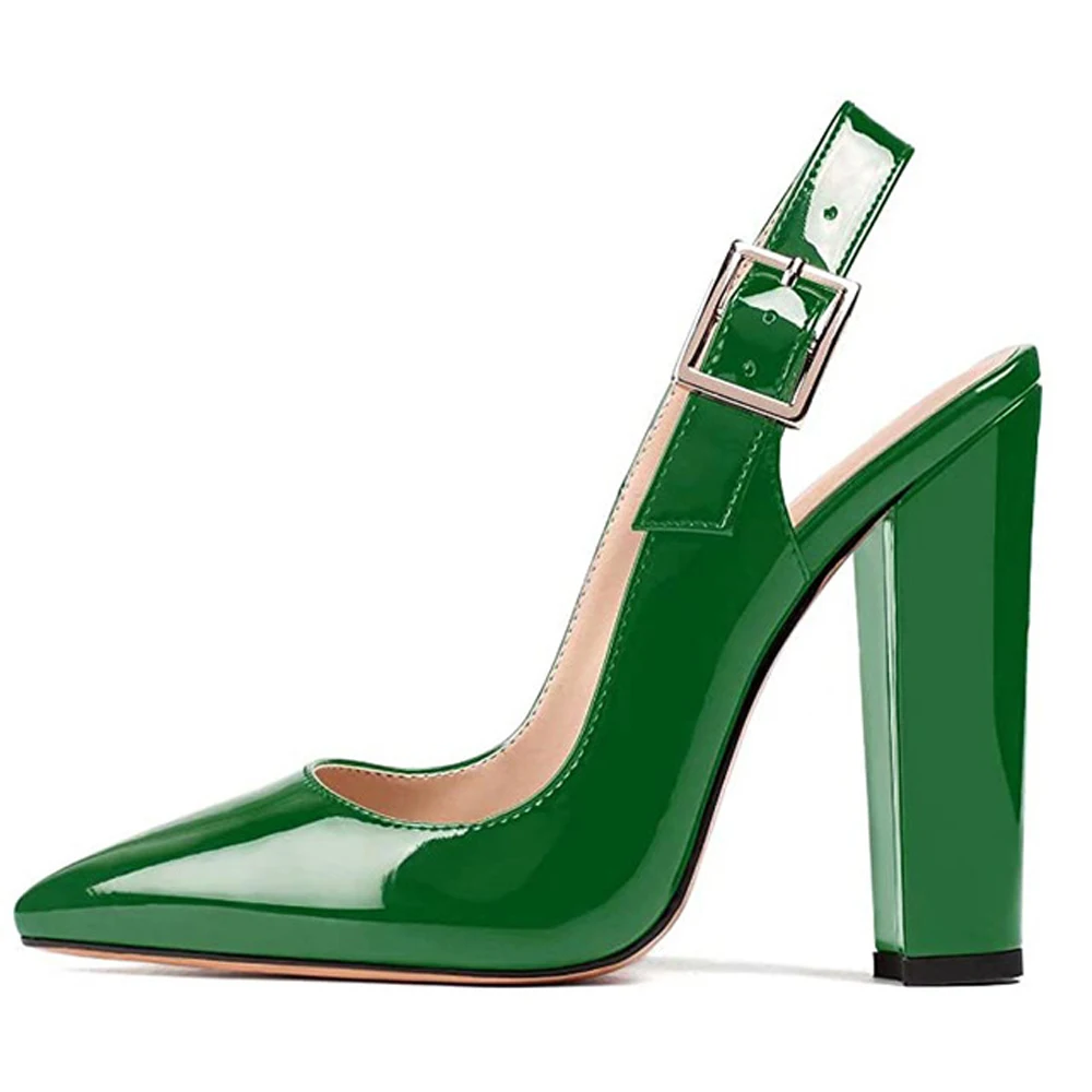 

LOVIRS женские ботильоны ремень неглубокие лакированные кожаные 10 см с петлей на пятке; Женские туфли-лодочки с острым носком на высоком каблуке; Не сужающийся к низу каблук Туфли-лодочки; Американские размеры 5-15