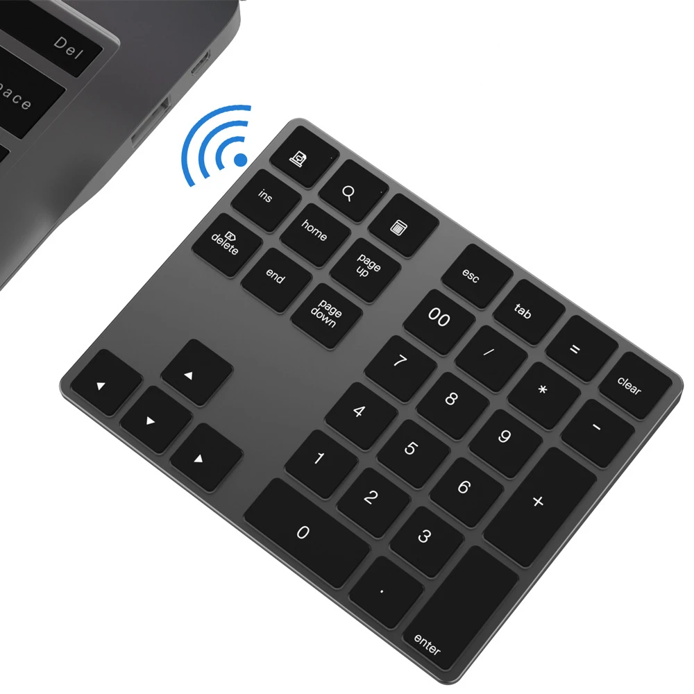 Mini Teclado Numérico sem Fio Teclado Numérico Recarregável Teclado Numérico Recarregável Teclado Digital Numérico para Ipad pc Tablet e Laptop bt 34 Chaves