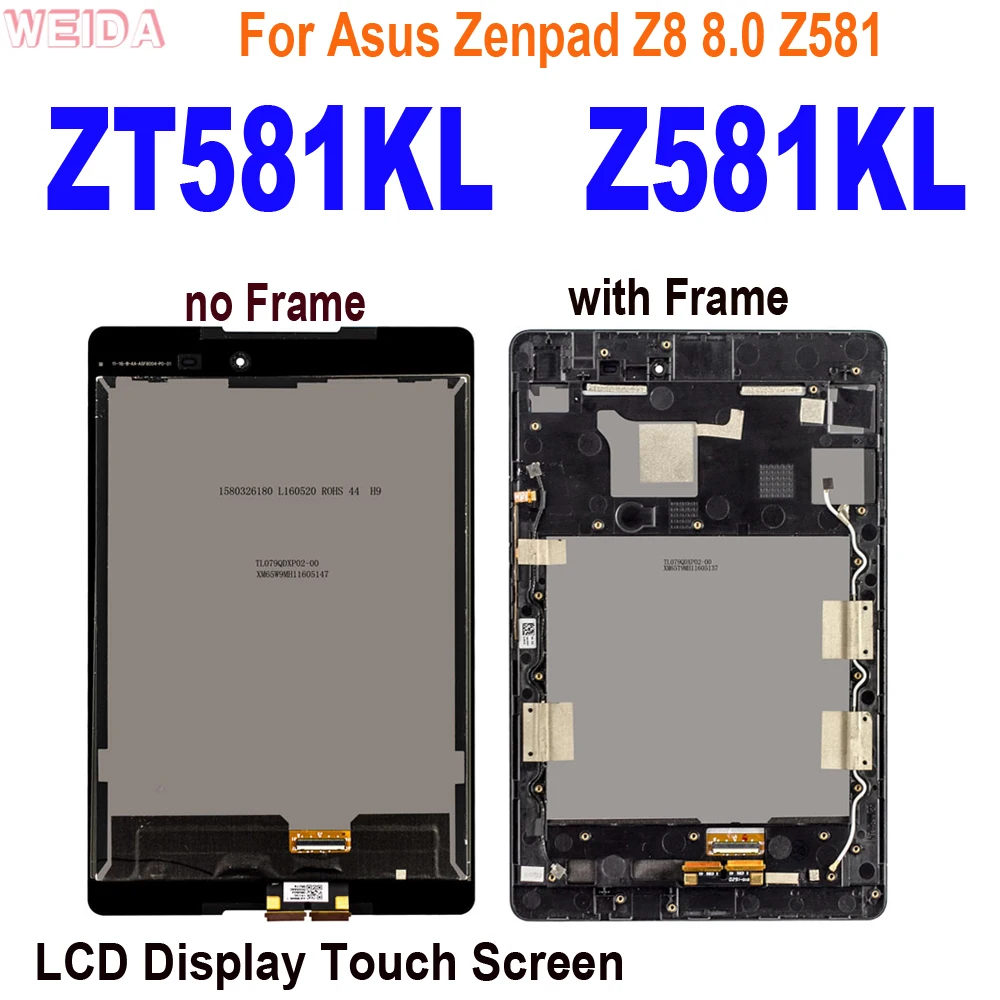 

AAA+ 8" LCD For Asus Zenpad Z8 8.0 ZT581KL LCD Display Touch Screen Digitizer Assembly Frame P008 for Asus Z581 Z581KL LCD