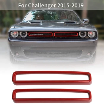 

Grille Inserts ABS Grill Cover Trim Kit Exterior Accessories for Dodge Challenger 2015-2019, Red