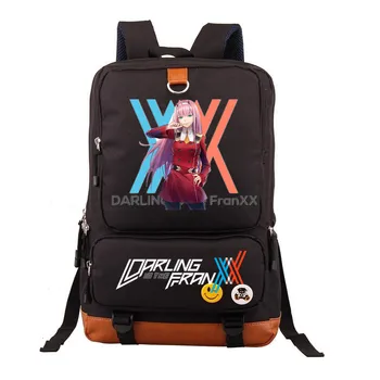 

DITF Anime DARLING in the FRANXX Haruka Tomatsu Zero Two Backpack Printing Knapsack Canvas School Bags Laptop traveling rucksack