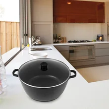 Полезная черная прочная жесткая анодированная антипригарная Кастрюля практичные товары для дома Индукционная база силиконовая ручка алюминиевая кухонная