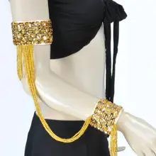 Ручной работы Легкий живота танцевальный браслет рукава повязку с стрейч обертывание ремень цепочка аксессуар ассорти цветов